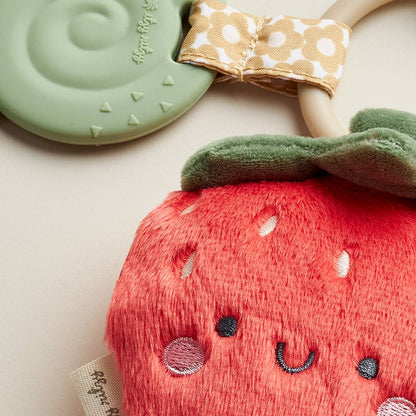 Itzy Pal™ Plush + Teether: Strawberry