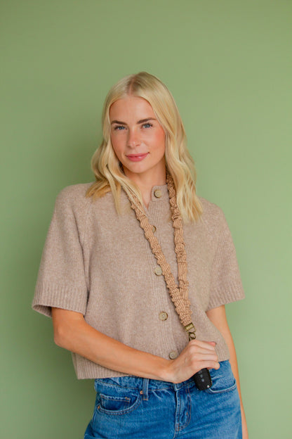 Coffee Striped Lanyard