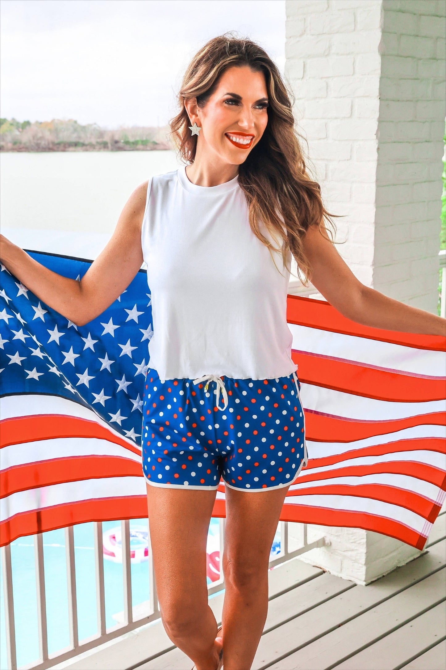 Americana Polka Dot Everyday Shorts: Multi