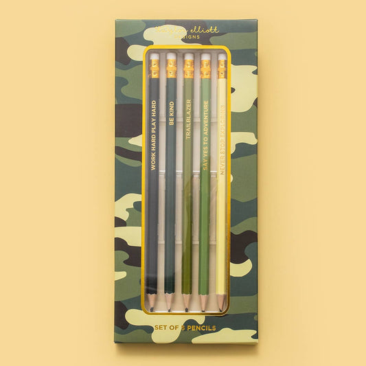Pencil Set - Camouflage - 5 Pc Set