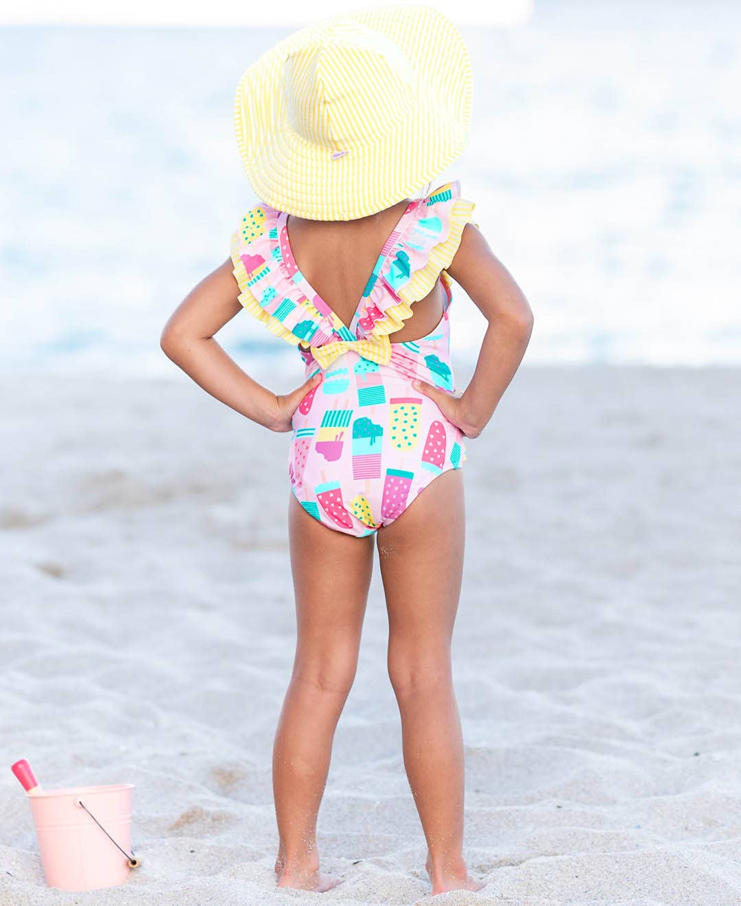 Ice Cream Social Ruffle V-Back One Piece: 3-6m