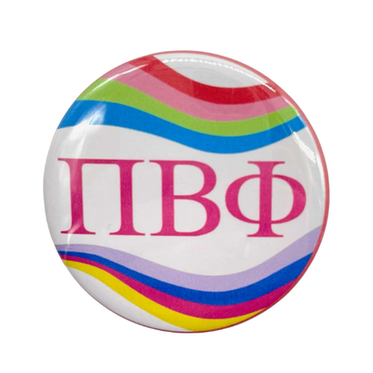 Sorority Button - Retro Wave Design: 3" Round / Alpha Omicron Pi