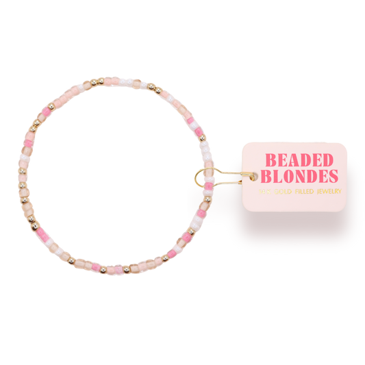 Pink Harvest Sprinkle Bracelet: Standard 6.75 Inch