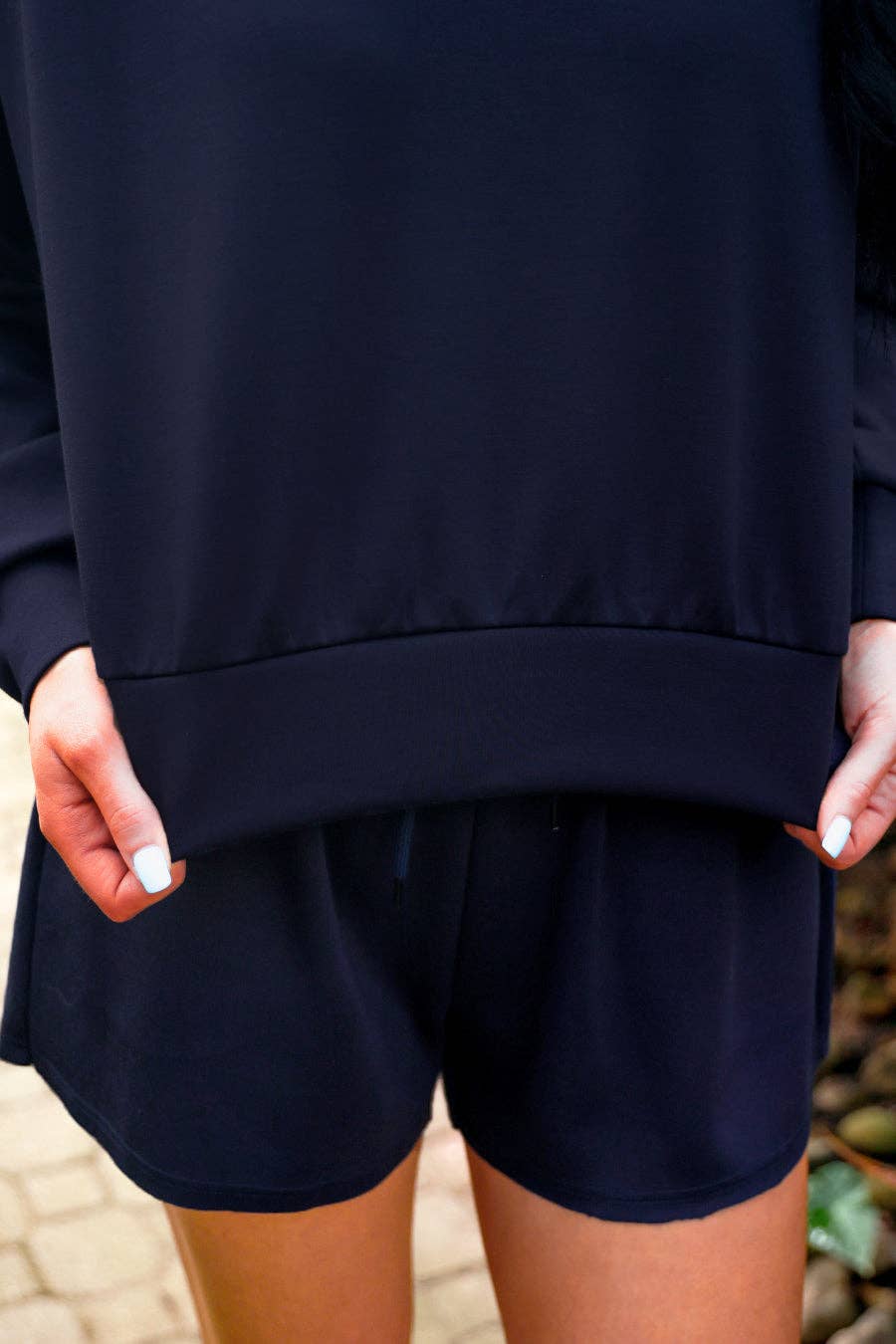 Luna Luxe Pullover Set- Navy: Navy / Small