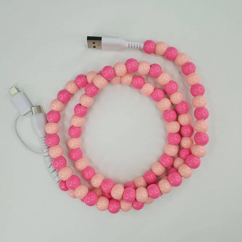 Dual Lightening Charging Cable Phone Chargers, USB: Pink