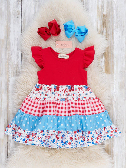 Youth Americana Gingham Flag Dress