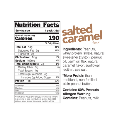 Salted Caramel High Protein Peanut Butter Spread Snack Size