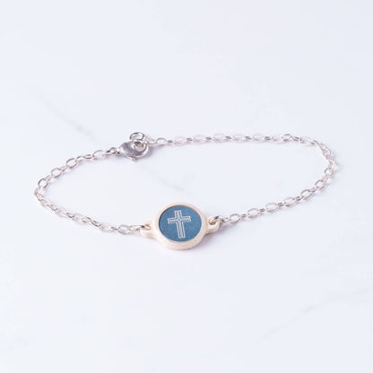 Tap To Pray™ - Survivor Series Handmade Bracelets: 14K Gold-Plated + Vanilla Cross