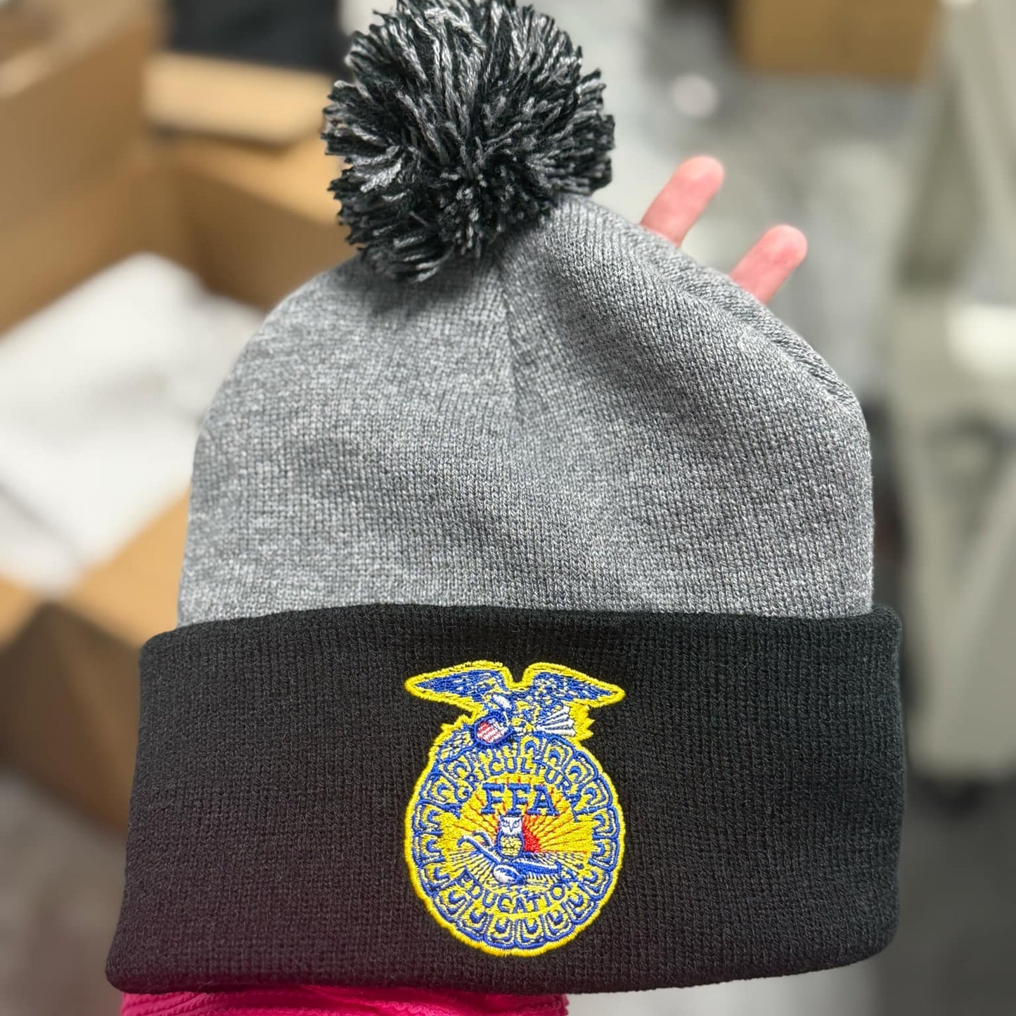 FFA Embroidered Beanie with Ball