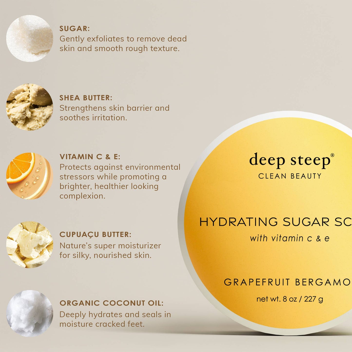 Brown Sugar Vanilla Exfoliating & Smoothing Sugar Scrub 8oz