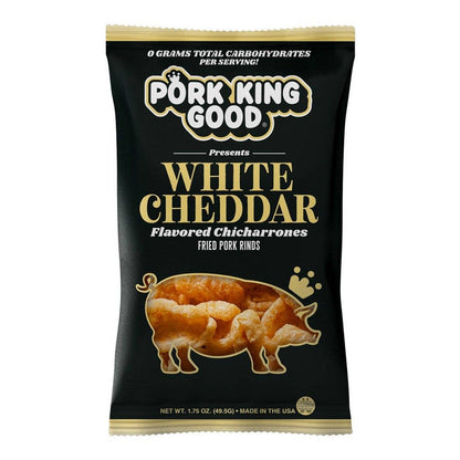 Pork King Good White Cheddar Pork Rinds 1.75 oz Bag