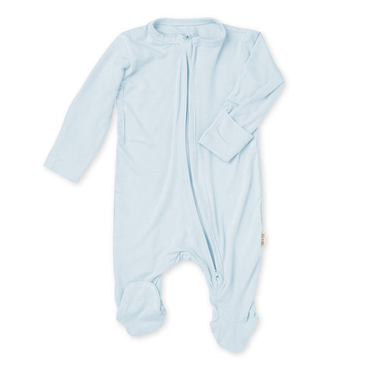 Baby Footie 2-Way Zipper – Bamboo Lounge Wear Blue: 0-3M