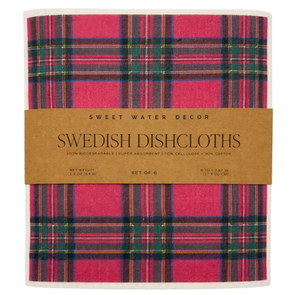 *NEW* Holiday Pattern Swedish Dishcloths, Set of 6