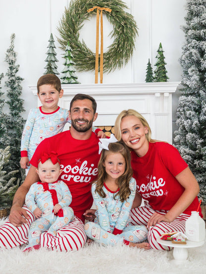 SoftSnooze™ Kids Bamboo Viscose Santa Sweets Long Sleeve Pajama Set: Blue / 7/8