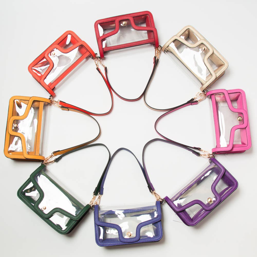 Game Day Stadium Clear Envelope Shoulder Bags: Red