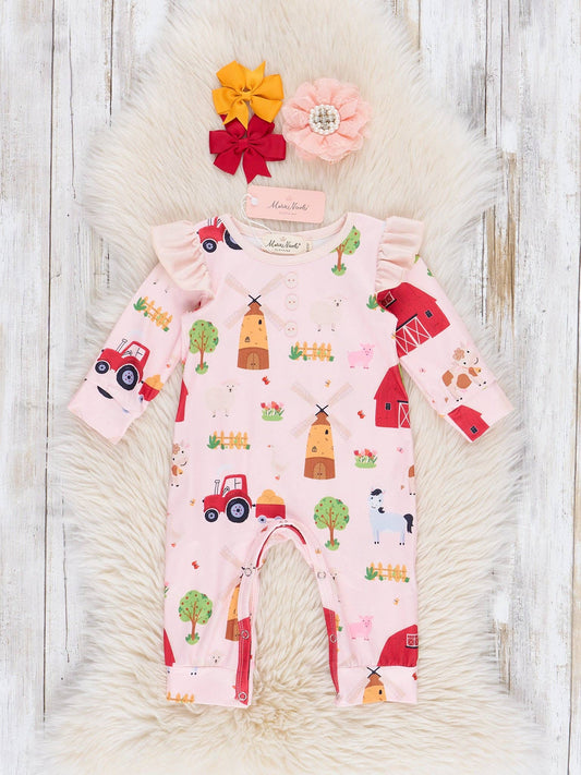 Farm Fields Youth Ruffle Romper