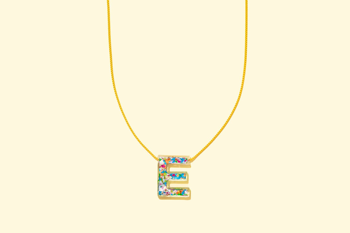 Chain Necklace - Letters - Colorful Confetti - K