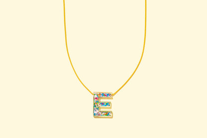 Chain Necklace - Letters - Colorful Confetti - D
