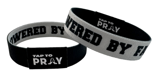 Tap To Pray Wristbands Large - Jesus is Lord / Powered by Faith