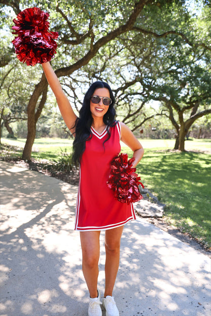 Sideline Tunic Biker Set- Red: Red / Small