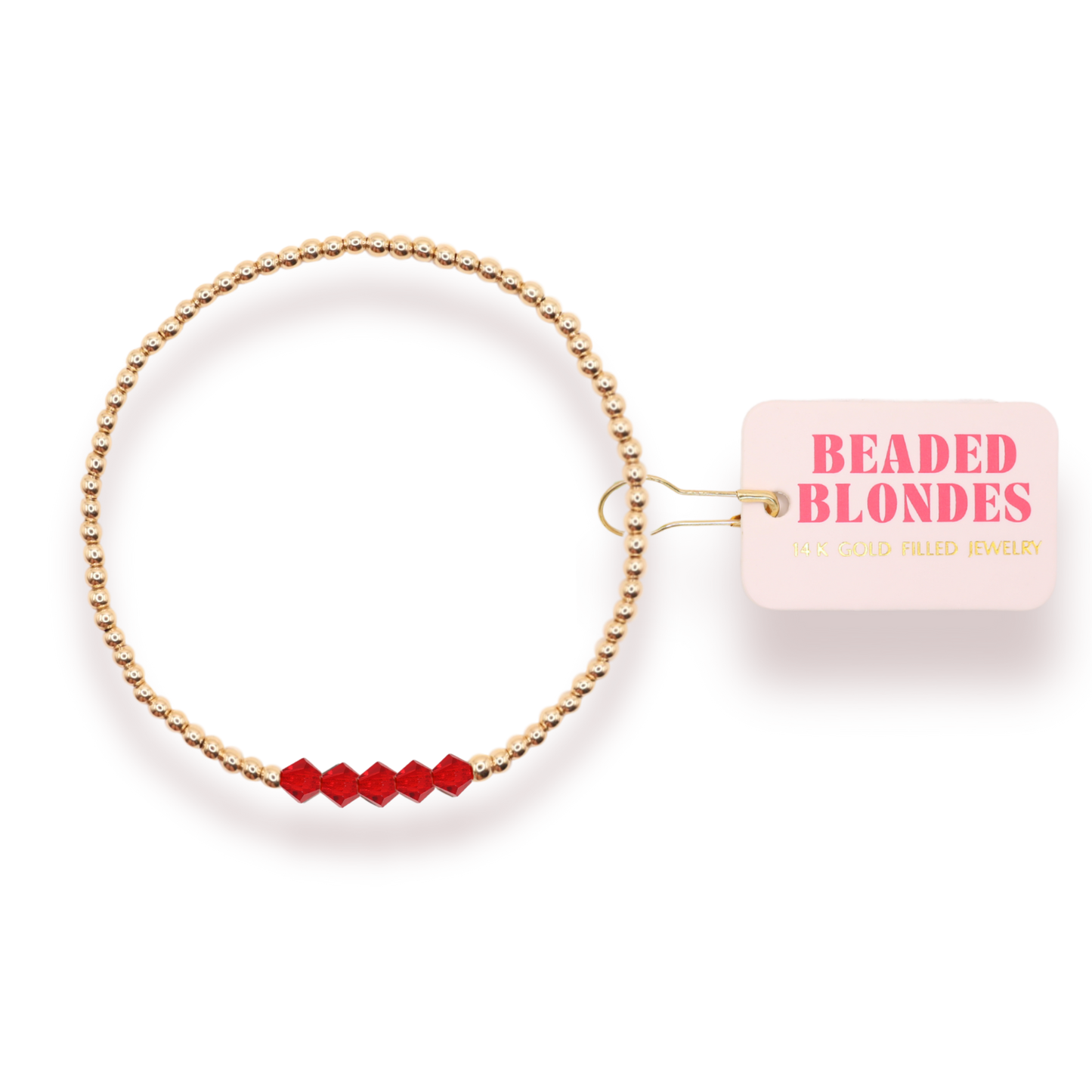 Bright Red Kim Bracelet: Standard 6.75 inch