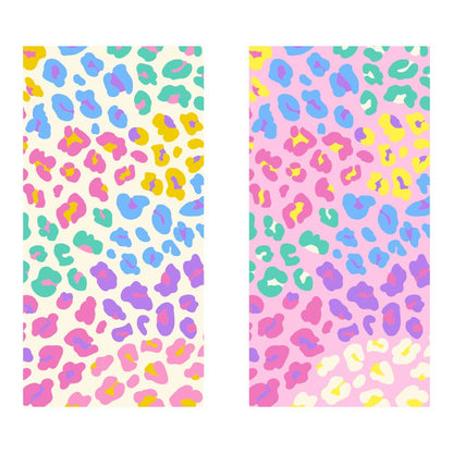 Multicolored Leopard Quick Dry Beach Towel: Rainbow