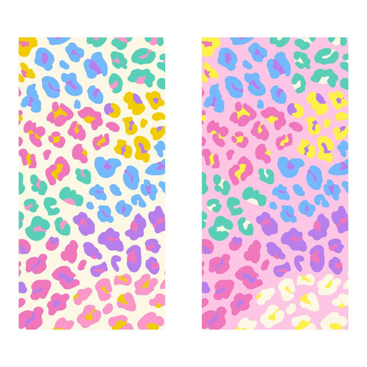 Multicolored Leopard Quick Dry Beach Towel: Rainbow