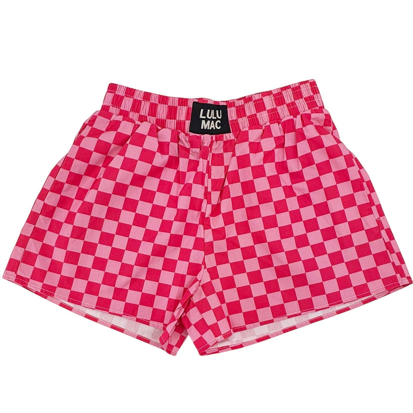 Lulu Mac Checker Boxer Shorts - Pink