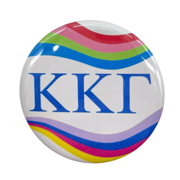 Sorority Button - Retro Wave Design: 3" Round / Chi Omega