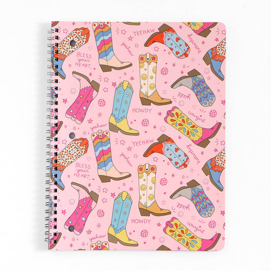 Western Cowgirl Boots Spiral Notebook