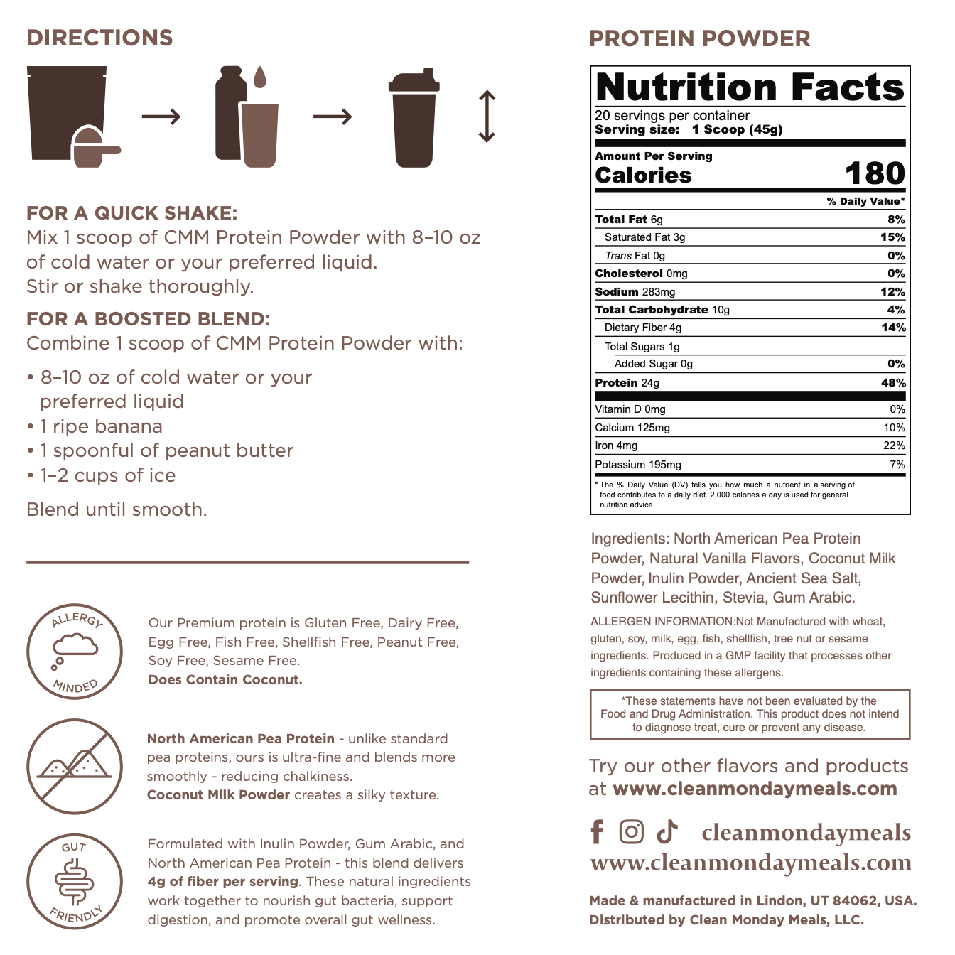 Plant-Based Protein: Chocolate Shake / Single-Serving Stick Pack