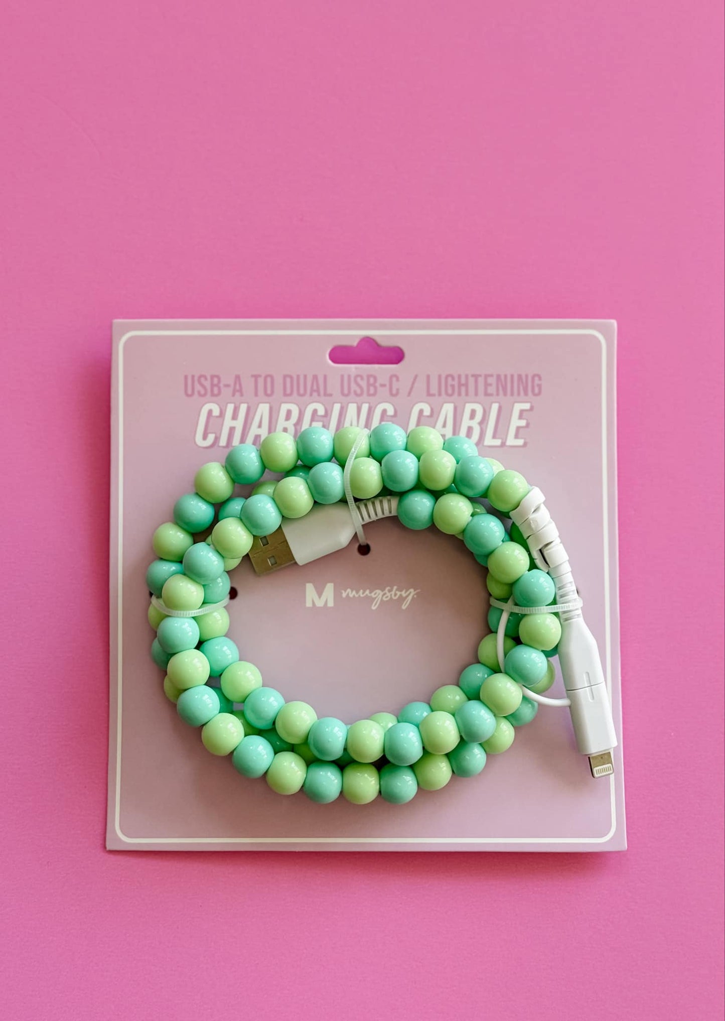 Dual Lightening Charging Cable Phone Chargers, USB: Pink