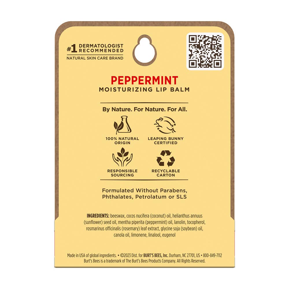 Holiday Peppermint Moisturizing Lip Balm Blister Box