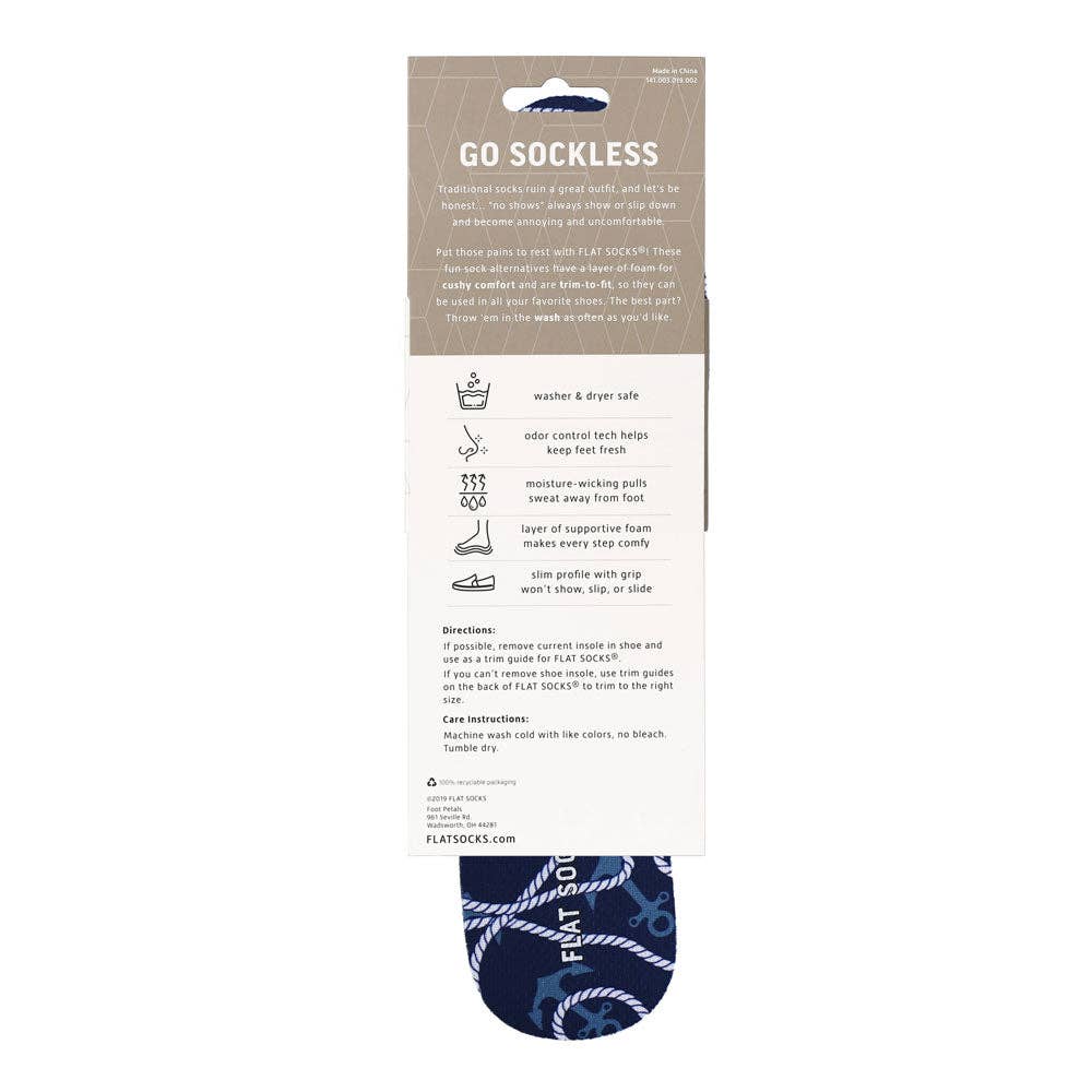Seas-the-Day FLAT SOCKS: Small (up to Women's 11, Men's 10)