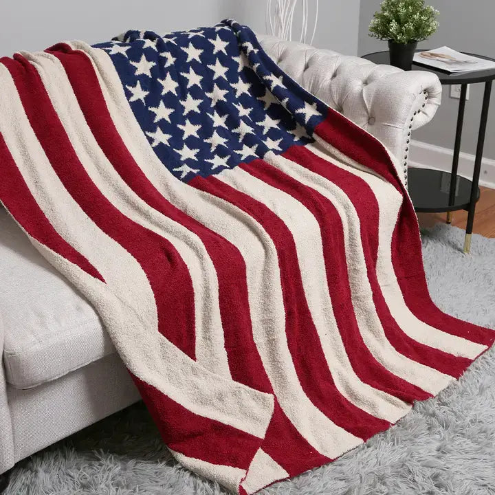 American Flag Design Cozy Soft Throw Blanket : RDNV / One Size