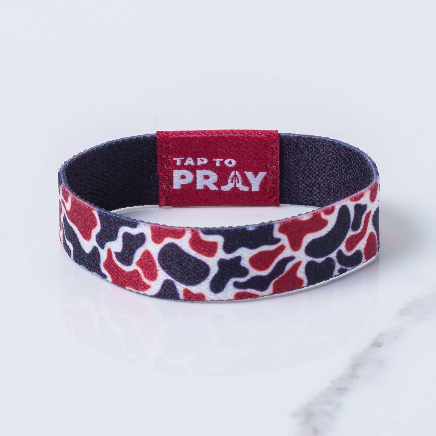 Tap To Pray™ Wristbands - Team Camo - Maroon & Black: Small