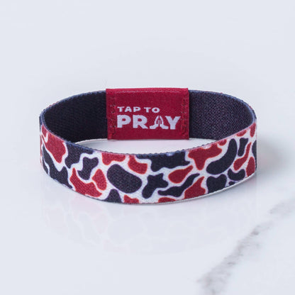 Tap To Pray™ Wristbands - Team Camo - Maroon & Black: Small