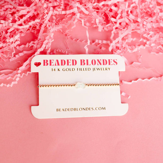 Blue Bow Bracelet: Standard 6.75 inch