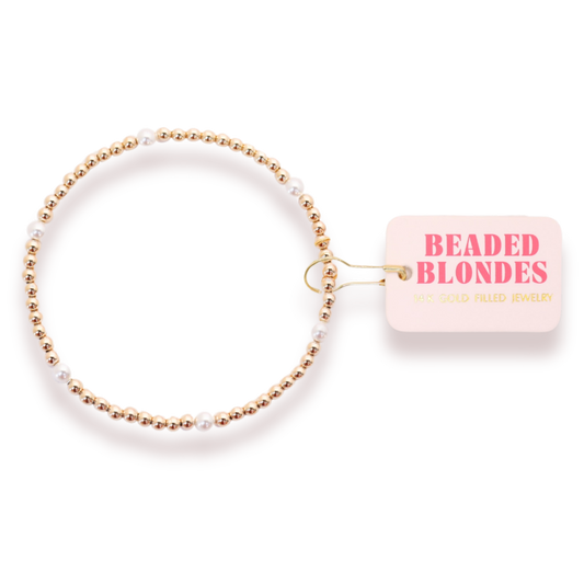 Madi Beaded Bracelet in Gold: Standard 6.75 inch