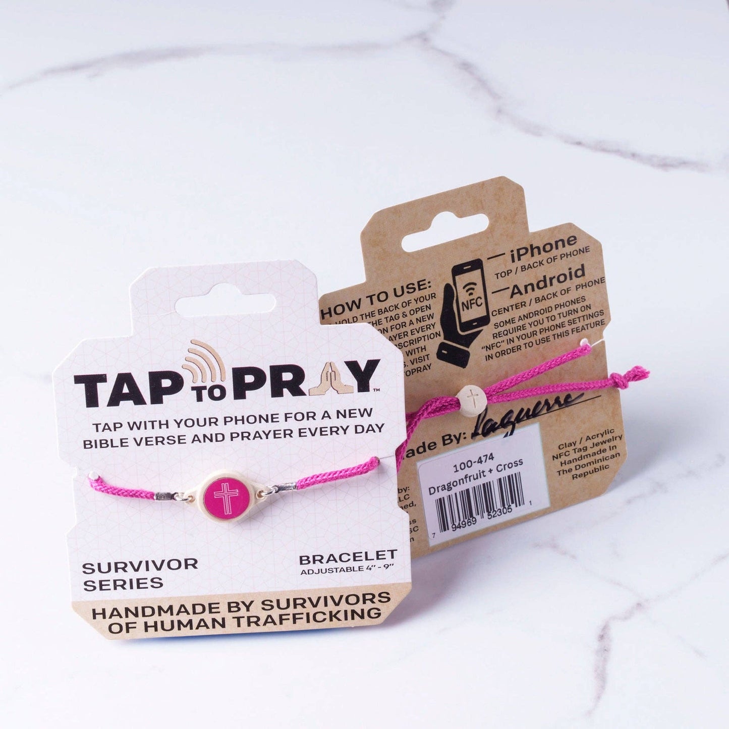 Tap To Pray® Survivor Series Bracelet: Moss + Cross