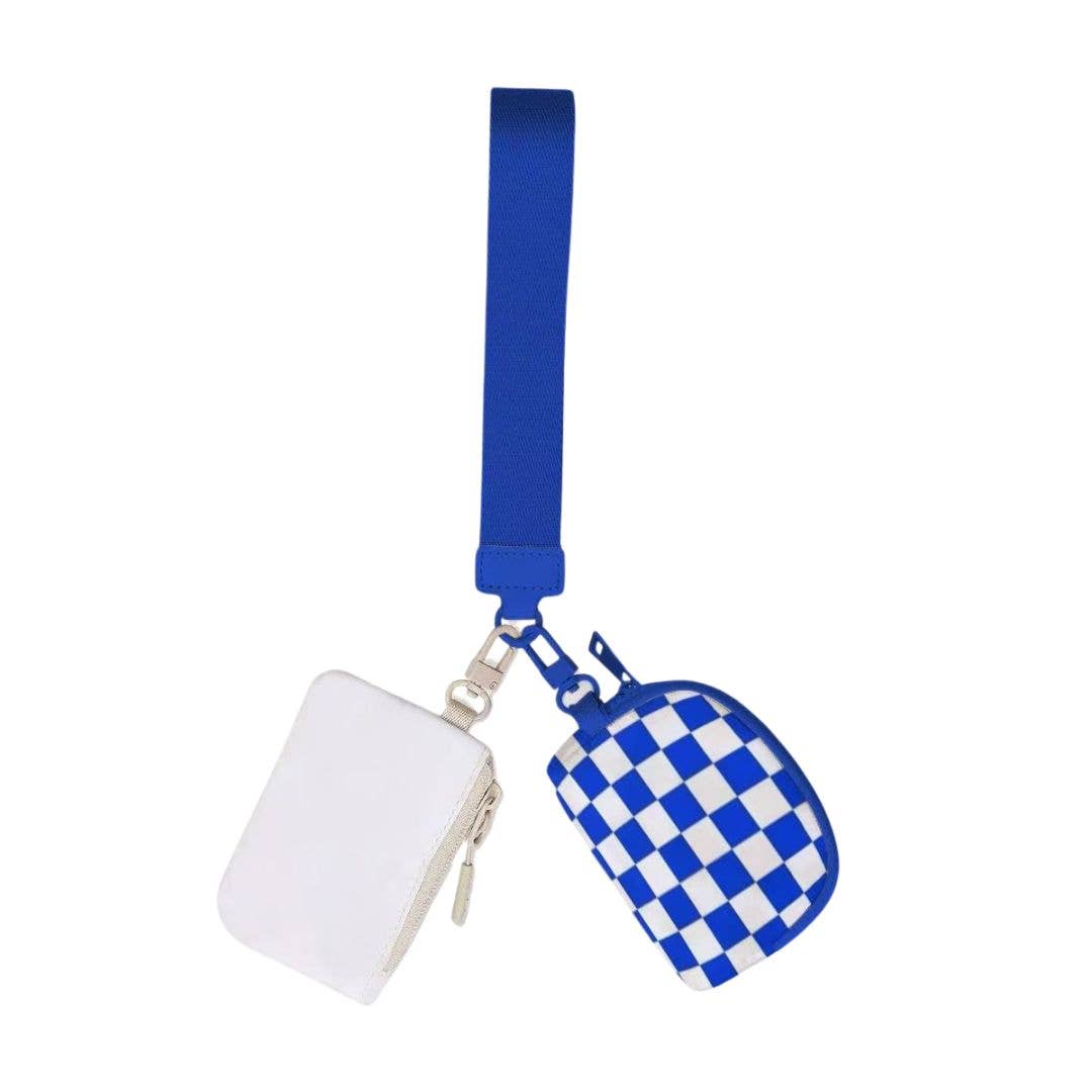 Checkered Dual Color Wristlets: White/RBL
