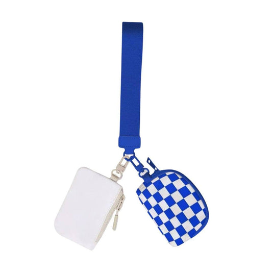 Checkered Dual Color Wristlets: White/RBL