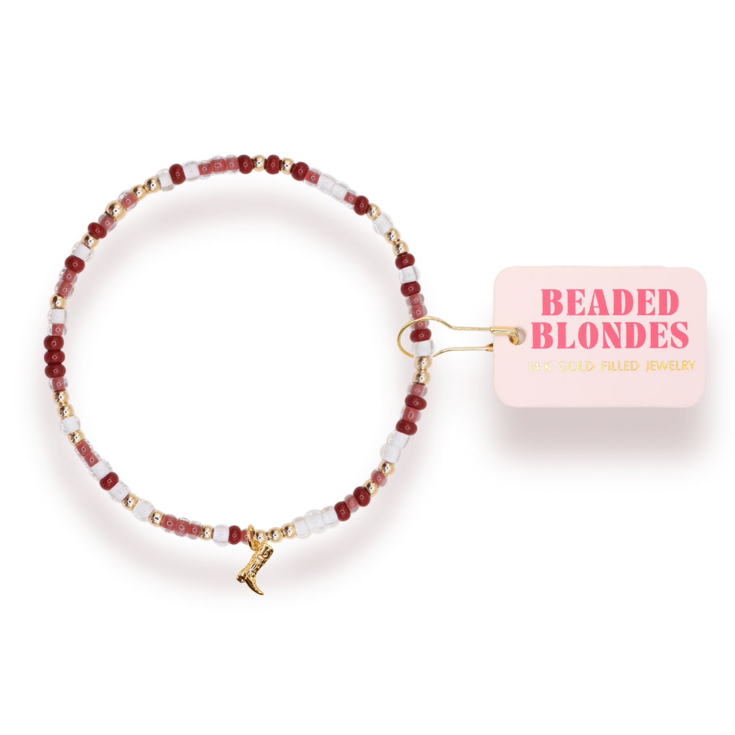 Boot Charm Sprinkle Bracelet: Standard 6.75 inch