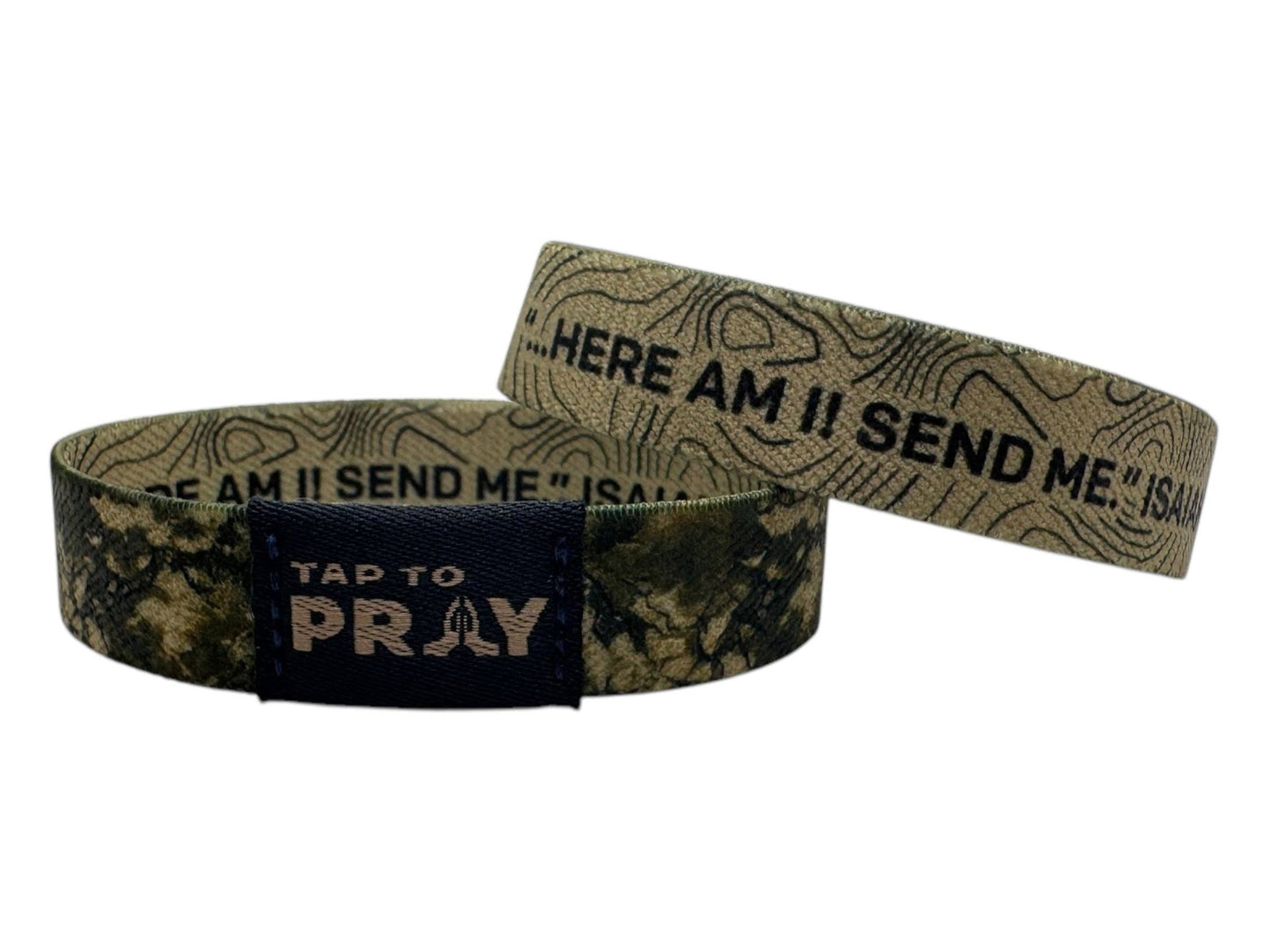 Tap To Pray™ Wristbands - Valor Camo & Isaiah 6:8: Medium
