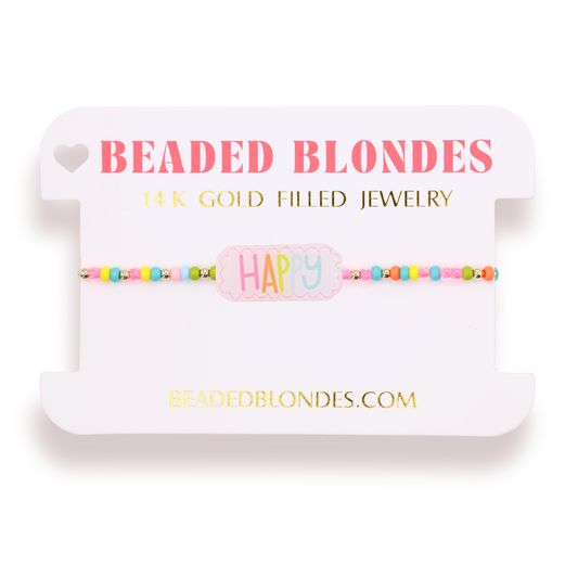 Happy Bracelet on Color: Standard 6.75 Inch