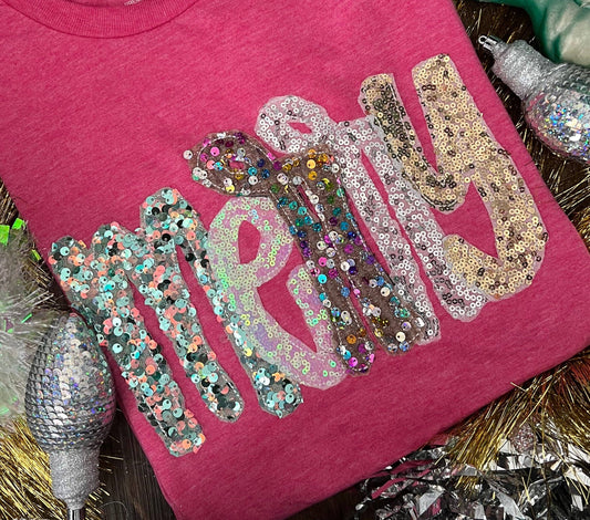 Merry Sequins  Tee (youth & adult)