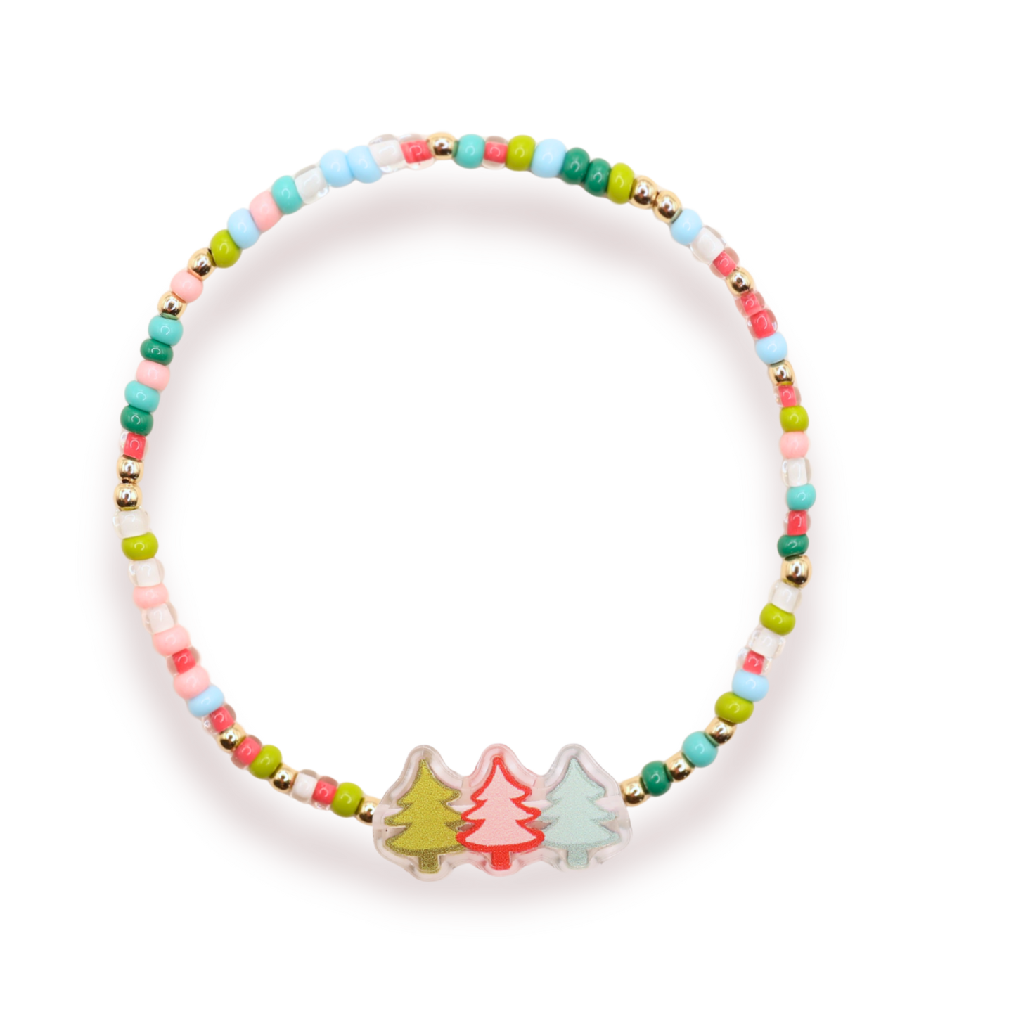 Tree Trio Holiday Bracelet: Standard 6.75 Inch / Sprinkle