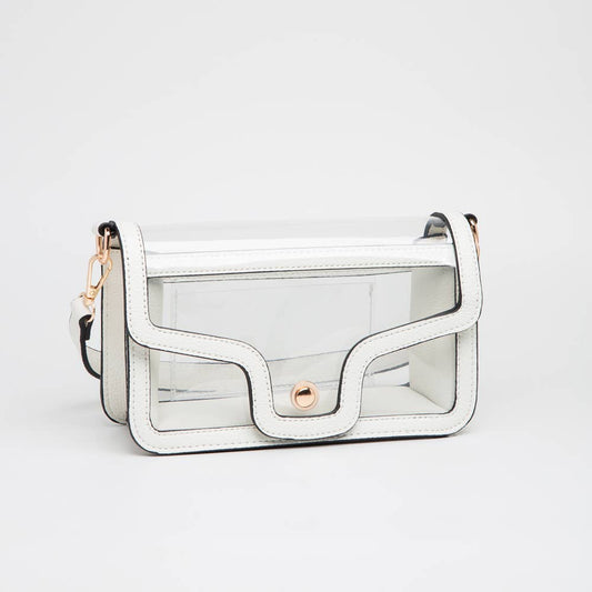 Game Day Stadium Clear Envelope Shoulder Bags: White