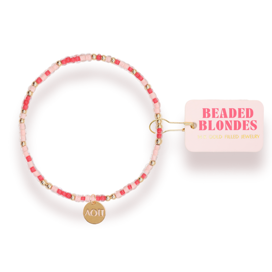 Alpha Omicron Pi Sprinkle Charm Bracelet: Standard 6.75 inch