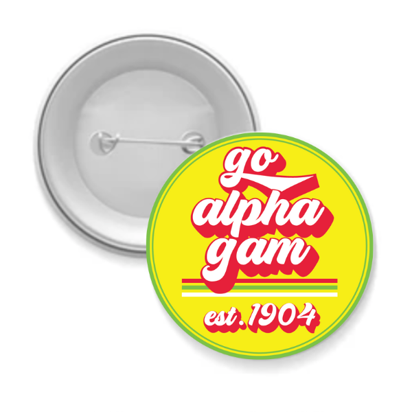 Sorority Button - Go Design: 3" Round / Delta Zeta